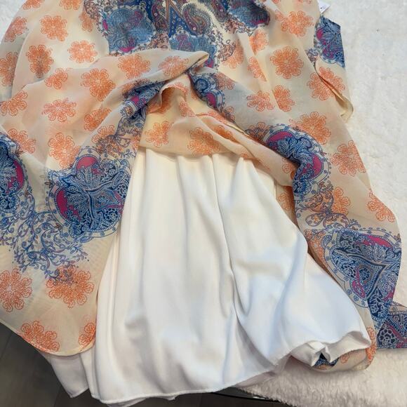 Bisou Bisou Women’s Michelle Bohbot Tank Scarf Slip Dress Chain Link Neck Sz 10 - Picture 11 of 12